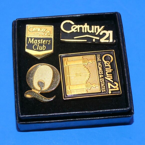 Jewelry - Vintage Century 21 Realtor Brooch Pin Set Masters Club Real Estate Advertising